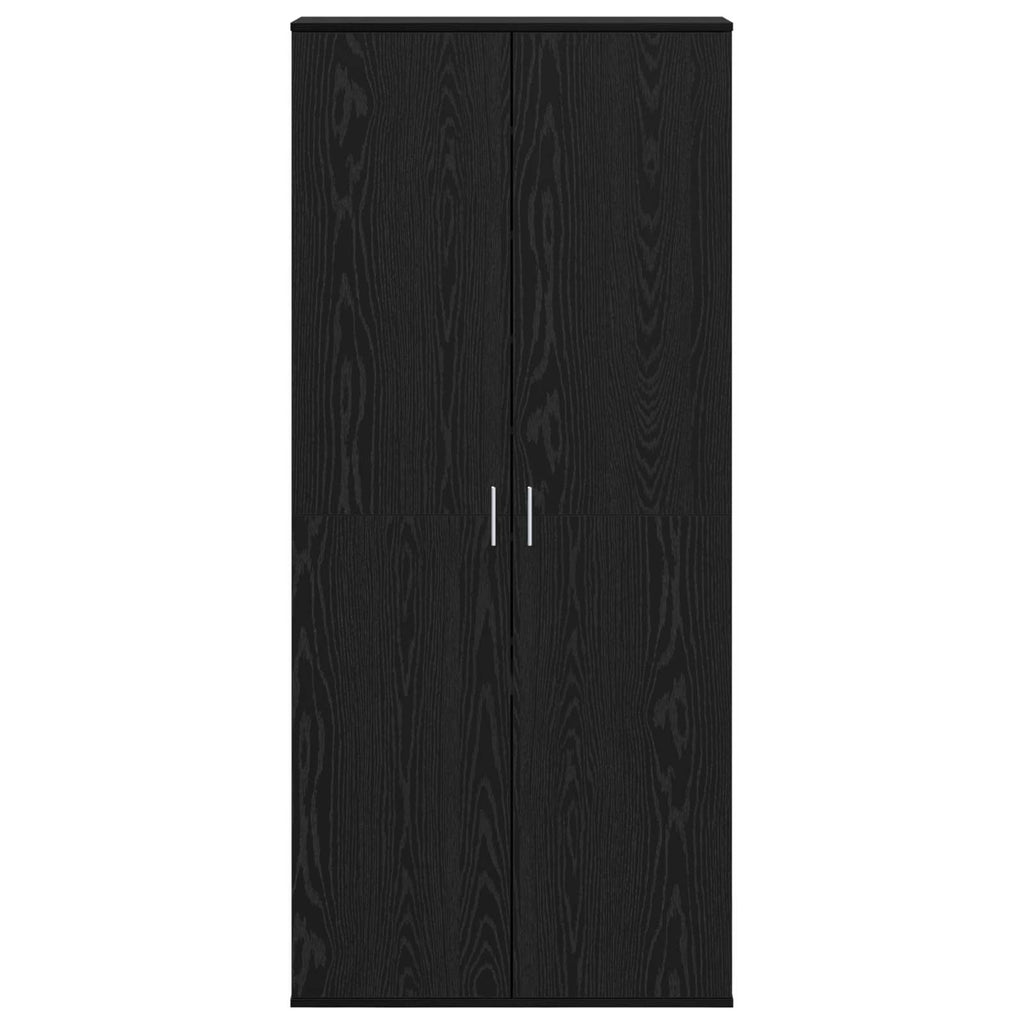Hochschrank Schwarz Eichen-Optik 80 x 39 x 178 cm Holzwerkstoff