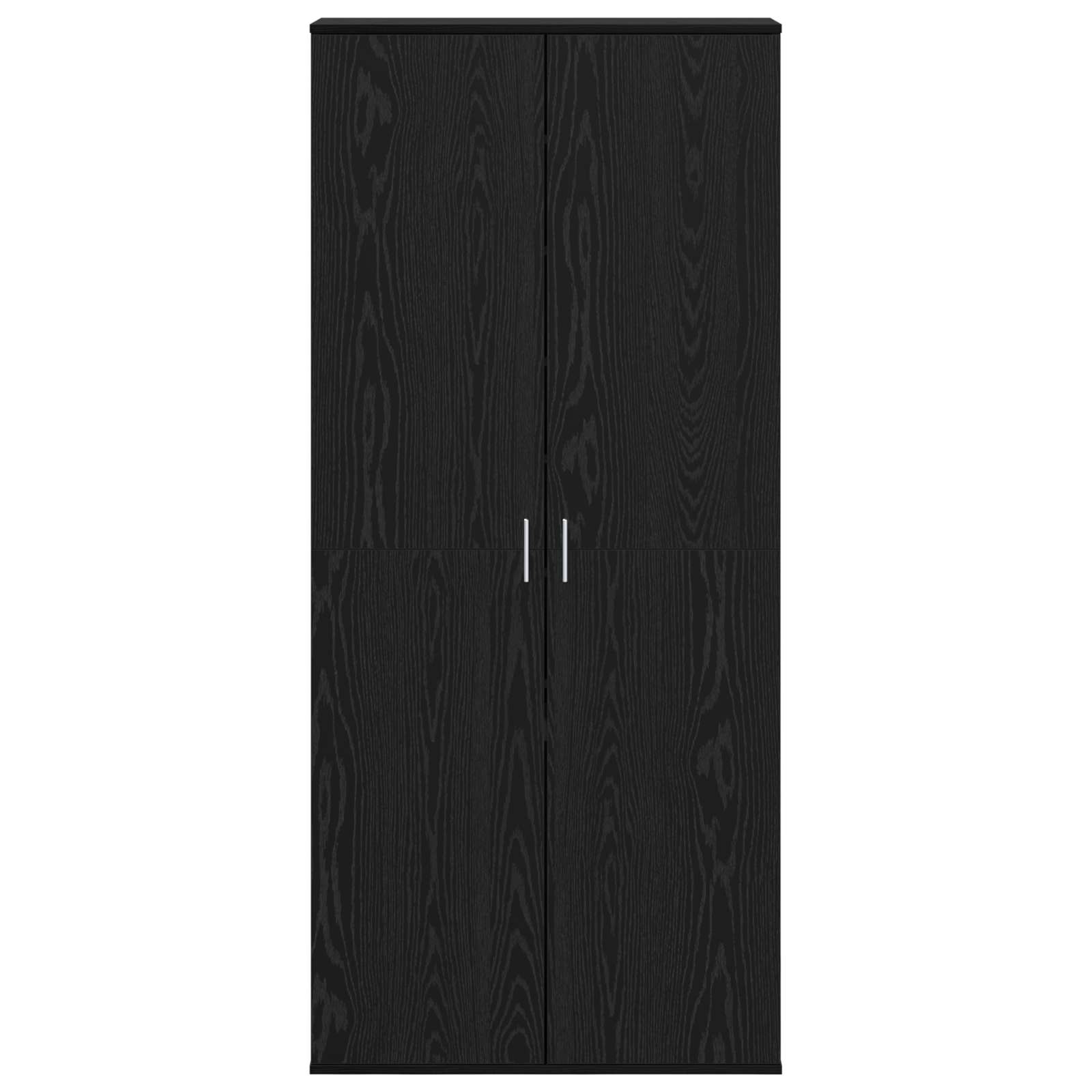Hochschrank Schwarz Eichen-Optik 80 x 39 x 178 cm Holzwerkstoff