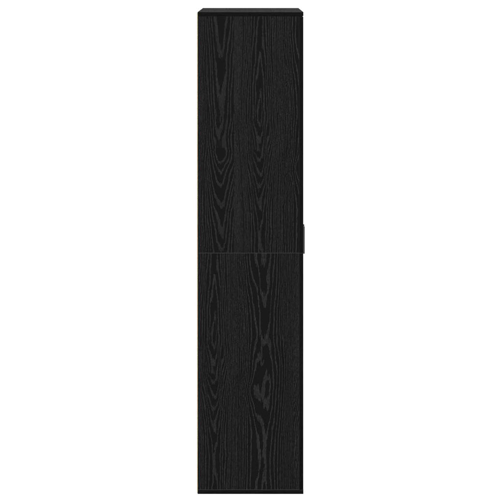 Hochschrank Schwarz Eichen-Optik 80 x 39 x 178 cm Holzwerkstoff