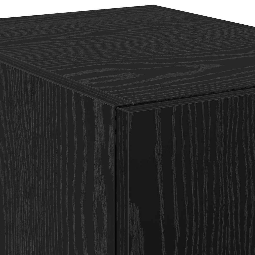 Highboard Schwarz Eichen-Optik 40 x 42,5 x 185 cm