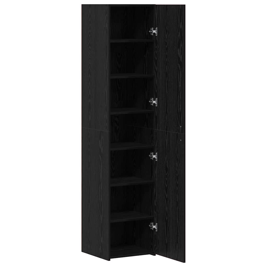 Highboard Schwarz Eichen-Optik 40 x 42,5 x 185 cm