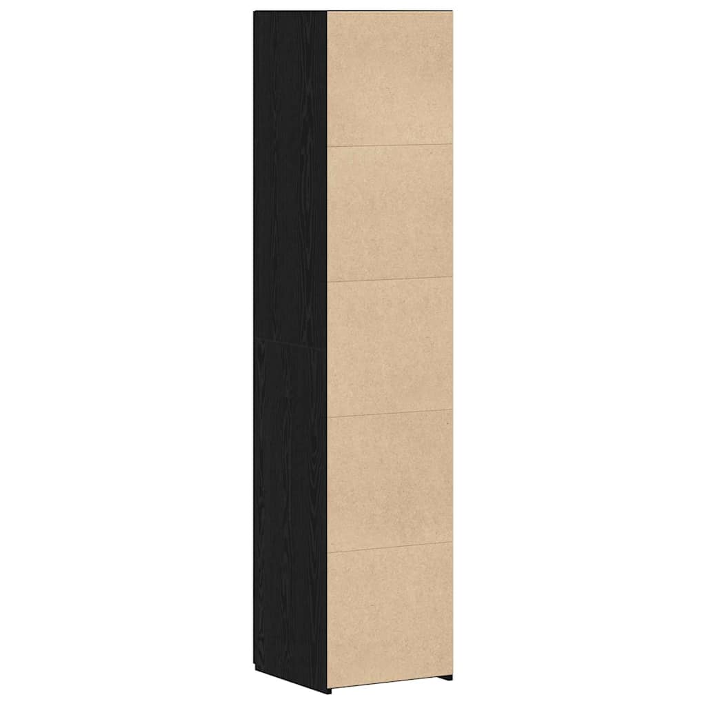Highboard Schwarz Eichen-Optik 40 x 42,5 x 185 cm