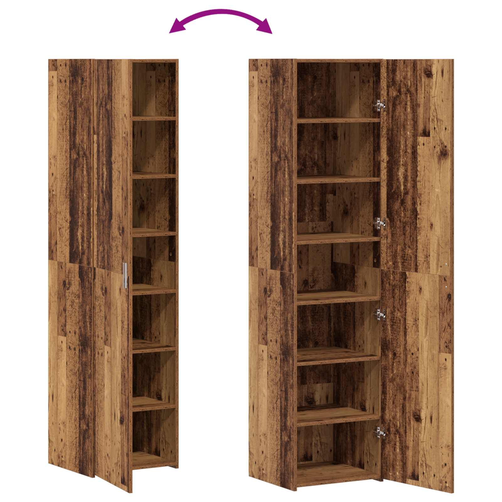 Highboard Altholz 45 x 42,5 x 185 cm