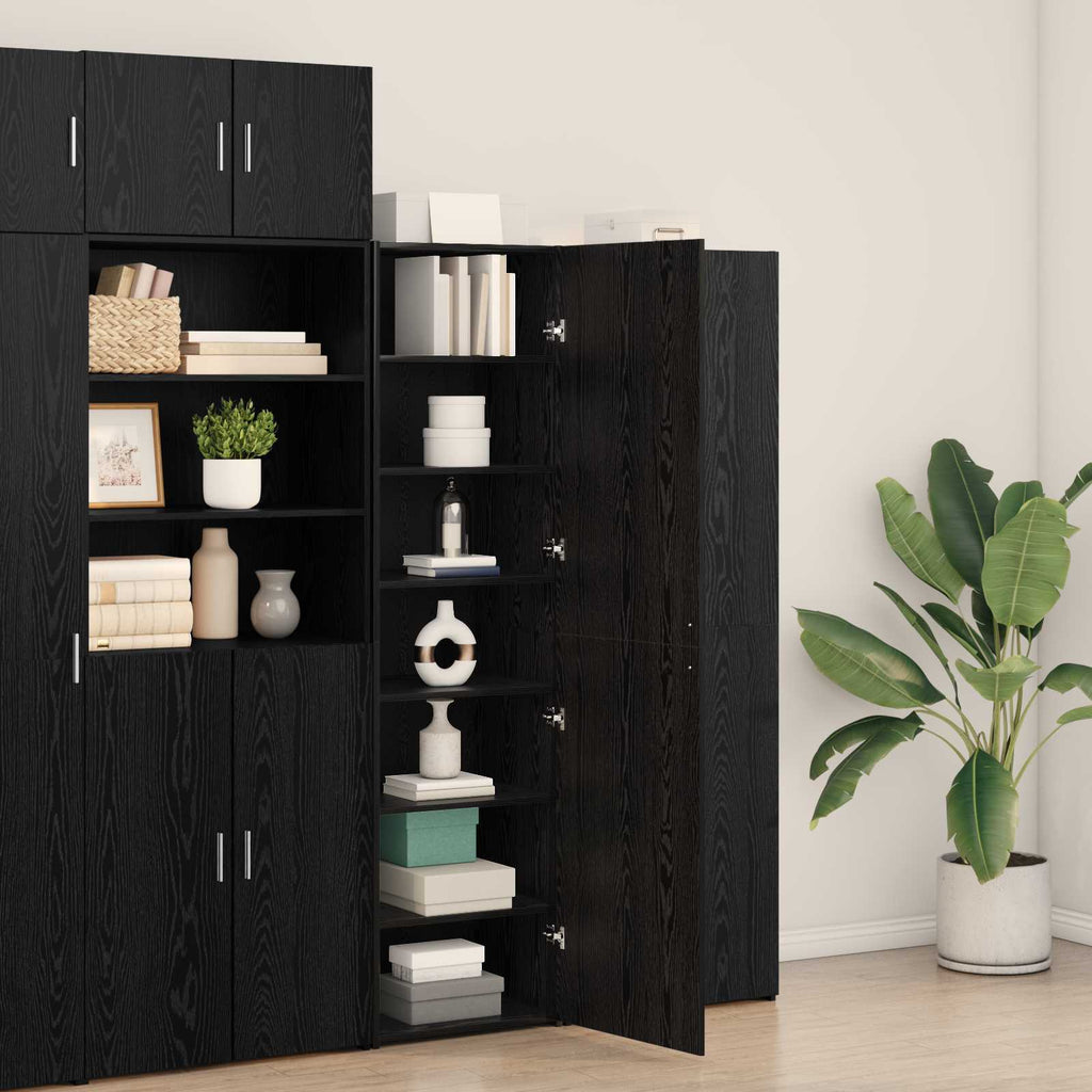 Highboard 2 pcs Schwarz Eichen-Optik 50 x 42,5 x 185 cm