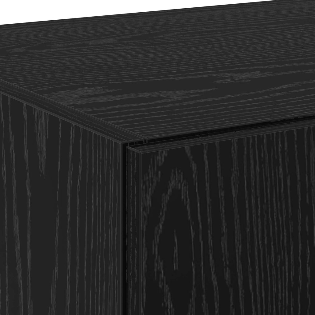 Highboard 2 pcs Schwarz Eichen-Optik 70 x 42,5 x 185 cm