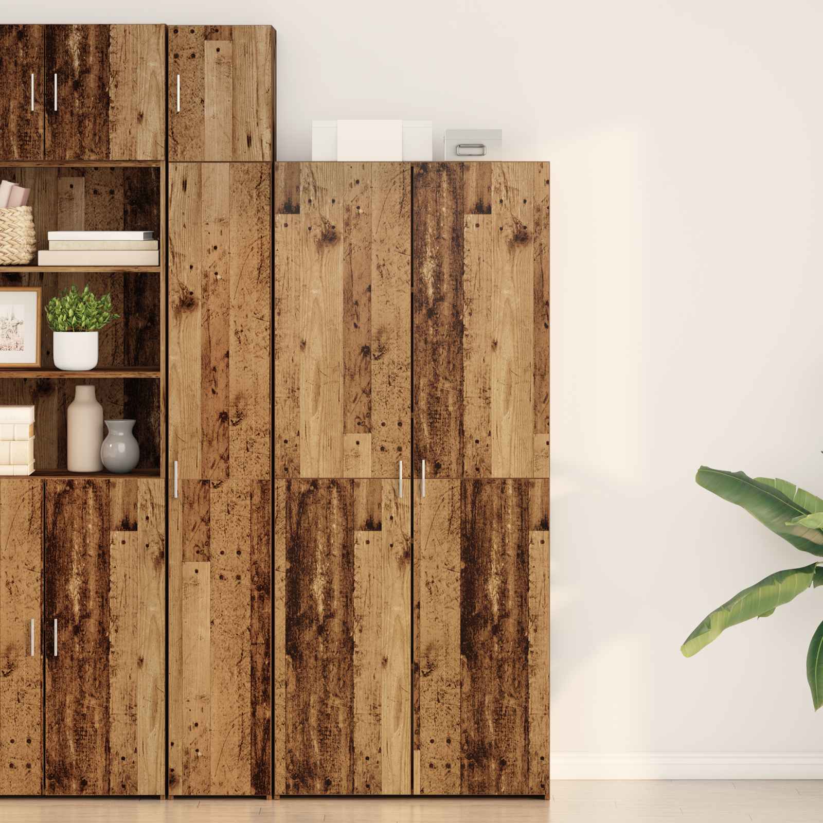 Highboard 2 pcs Altholz 80 x 42 x 185 cm