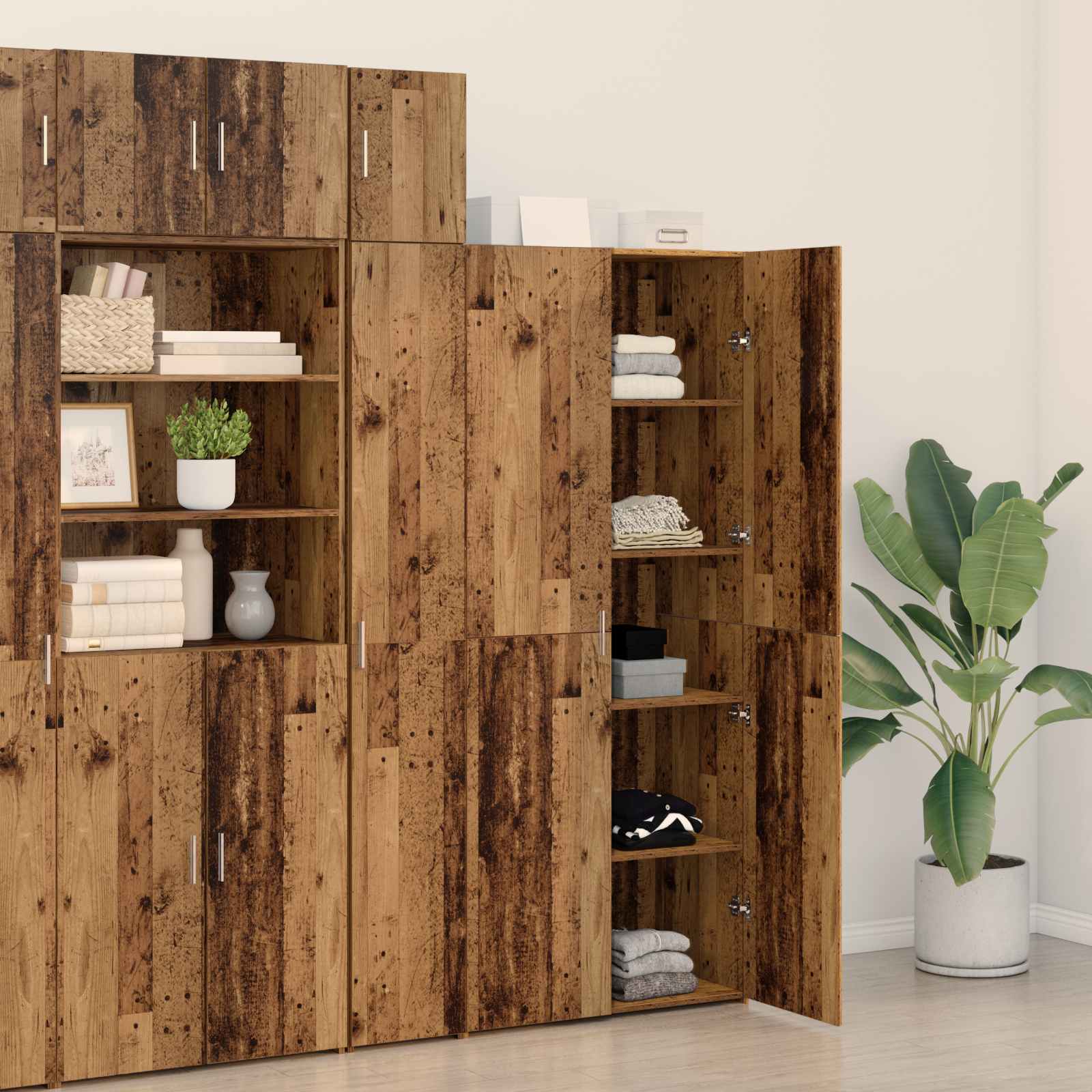 Highboard 2 pcs Altholz 80 x 42 x 185 cm