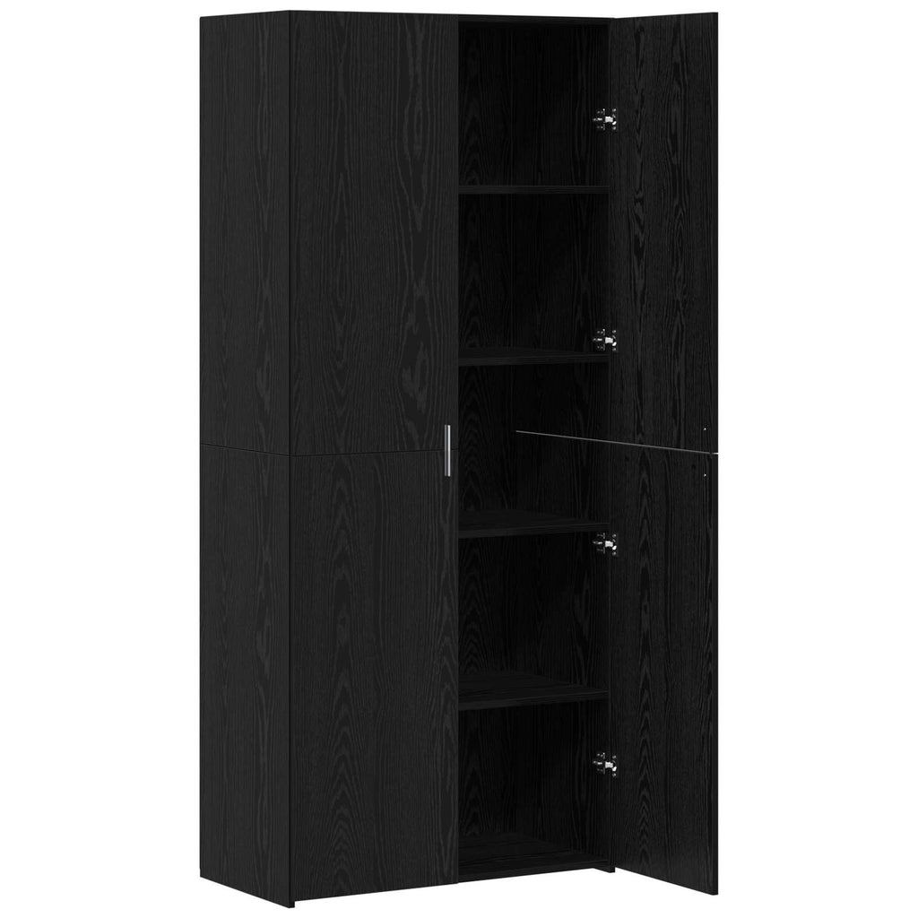 Highboard 2 pcs Schwarz Eichen-Optik 80 x 42 x 185 cm