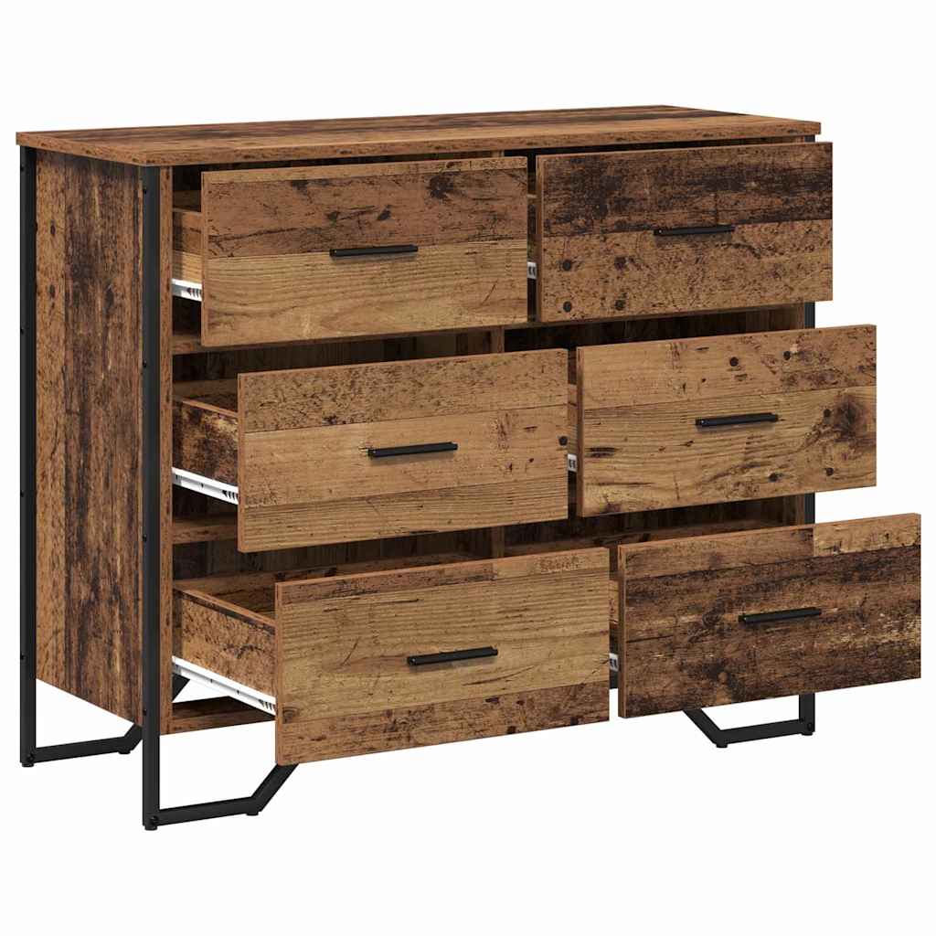 Kommode mit Schubladen 2 pcs Altholz 91 x 35,5 x 74,5 cm