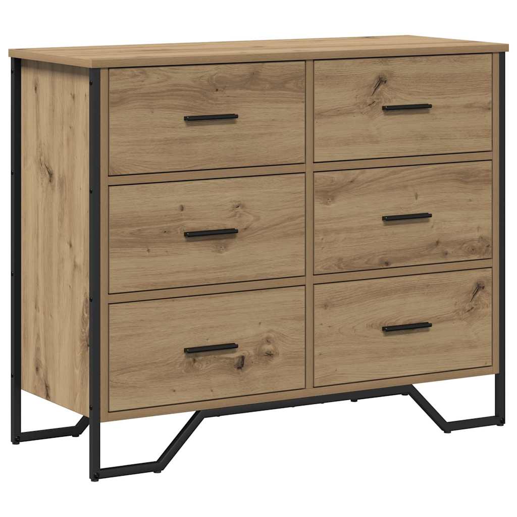 Kommode mit Schubladen 2 pcs Artisan-Eiche 91 x 35,5 x 74,5 cm