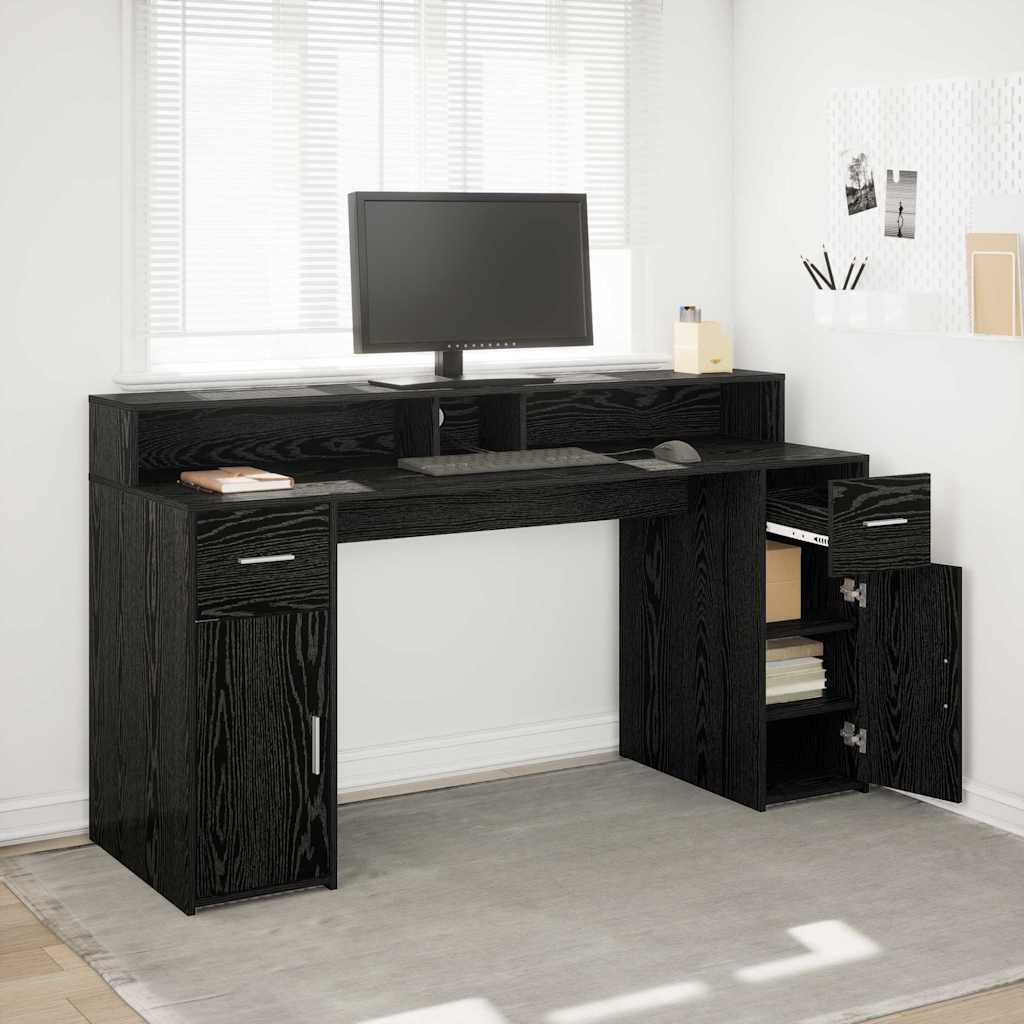 Schreibtisch Schwarze Eiche 160 x 55 x 91 cm Holzwerkstoff