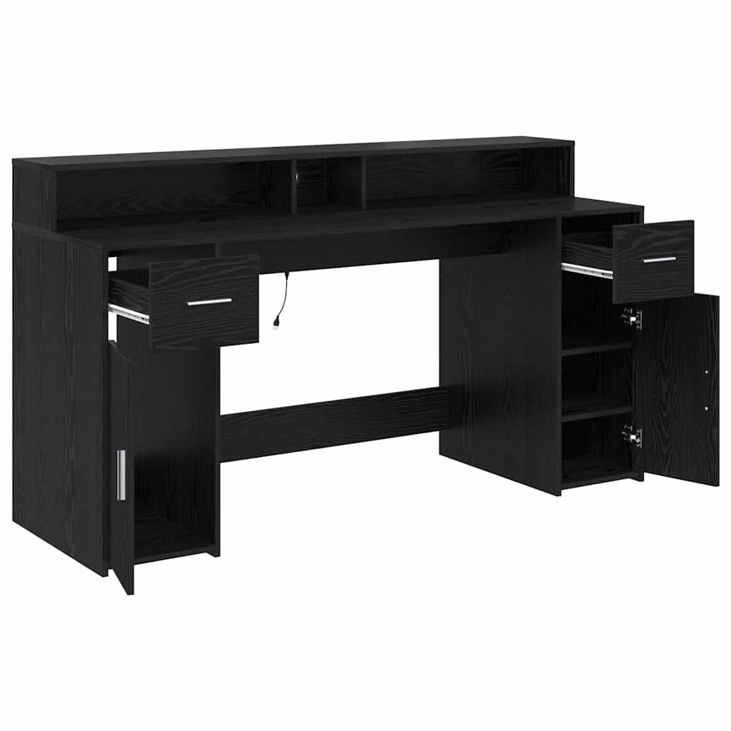 Schreibtisch Schwarze Eiche 160 x 55 x 91 cm Holzwerkstoff