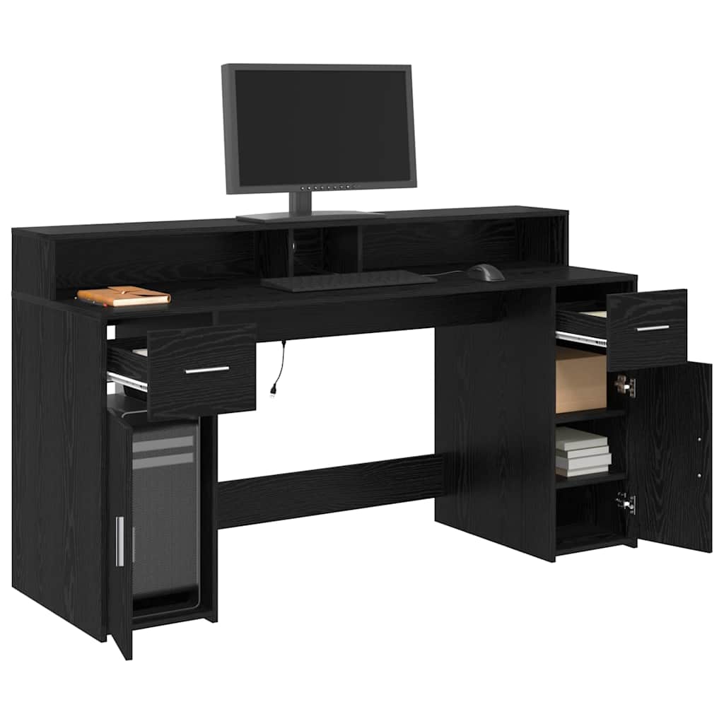 Schreibtisch Schwarze Eiche 160 x 55 x 91 cm Holzwerkstoff