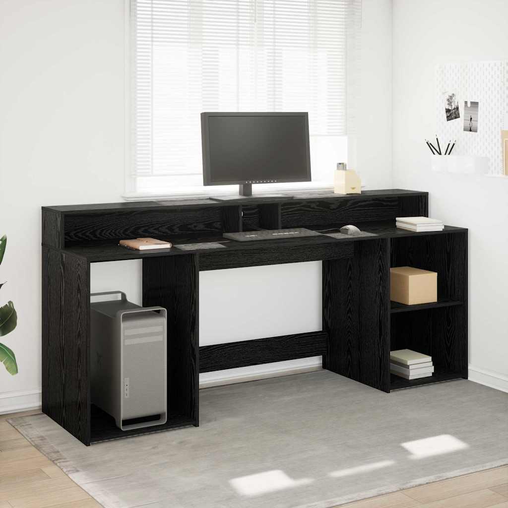 Schreibtisch Schwarze Eiche 200 x 55 x 91 cm Holzwerkstoff