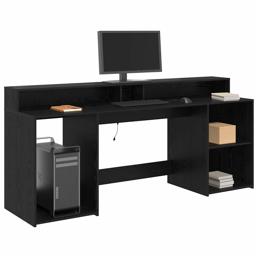 Schreibtisch Schwarze Eiche 200 x 55 x 91 cm Holzwerkstoff