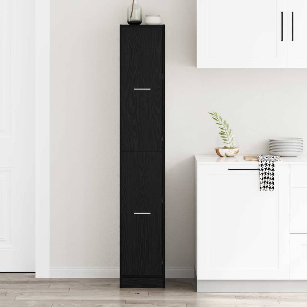 Apothekerschrank Schwarz Eichen-Optik 30 x 41 x 174.5 cm