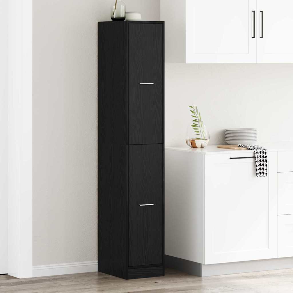 Apothekerschrank Schwarz Eichen-Optik 30 x 41 x 174.5 cm