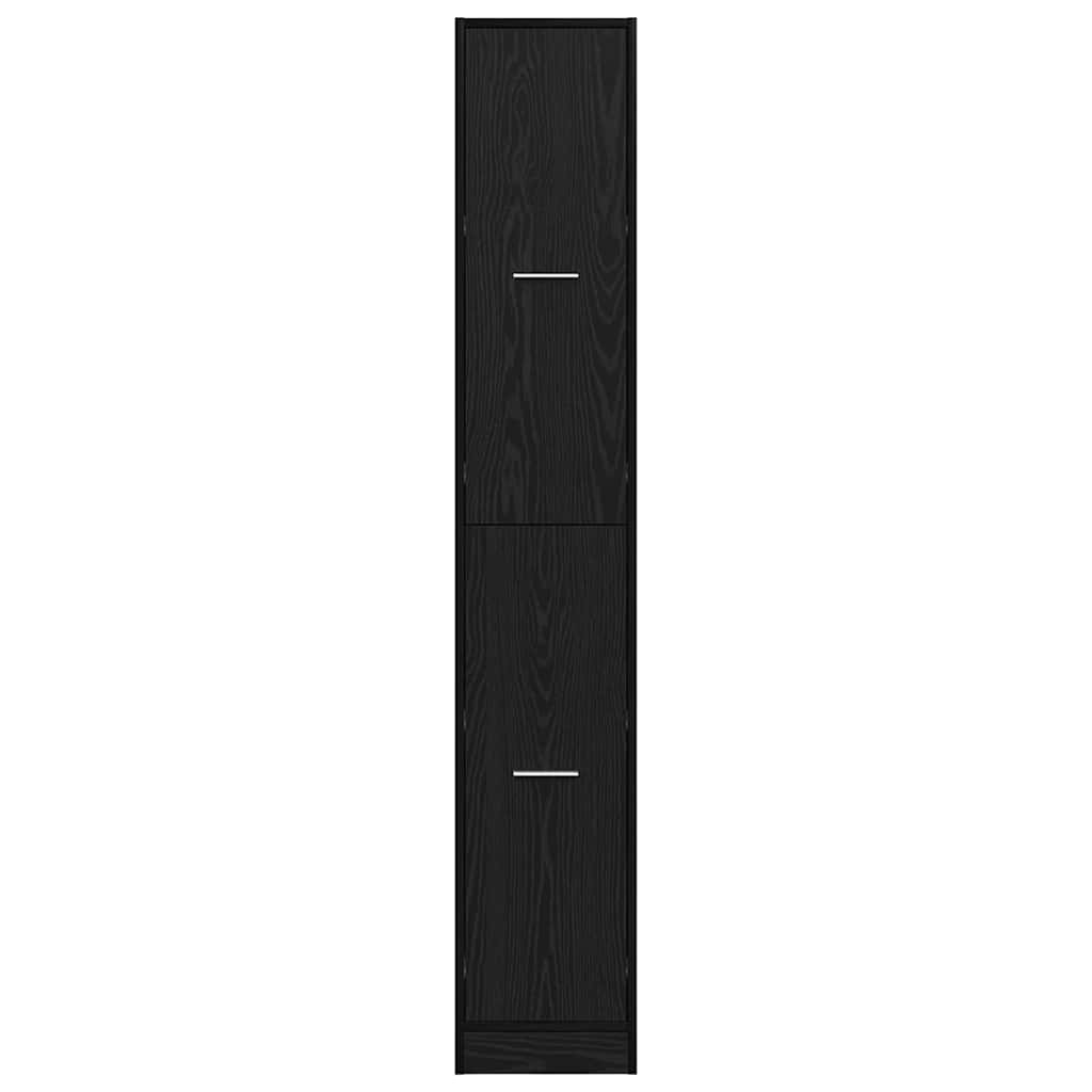 Apothekerschrank Schwarz Eichen-Optik 30 x 41 x 174.5 cm