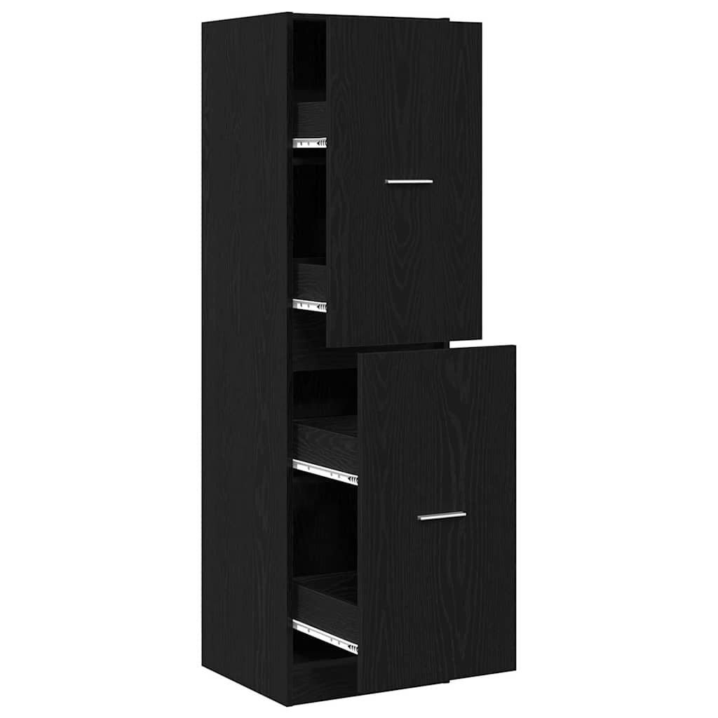 Apothekerschrank Schwarz Eichen-Optik 40 x 41 x 144.5 cm
