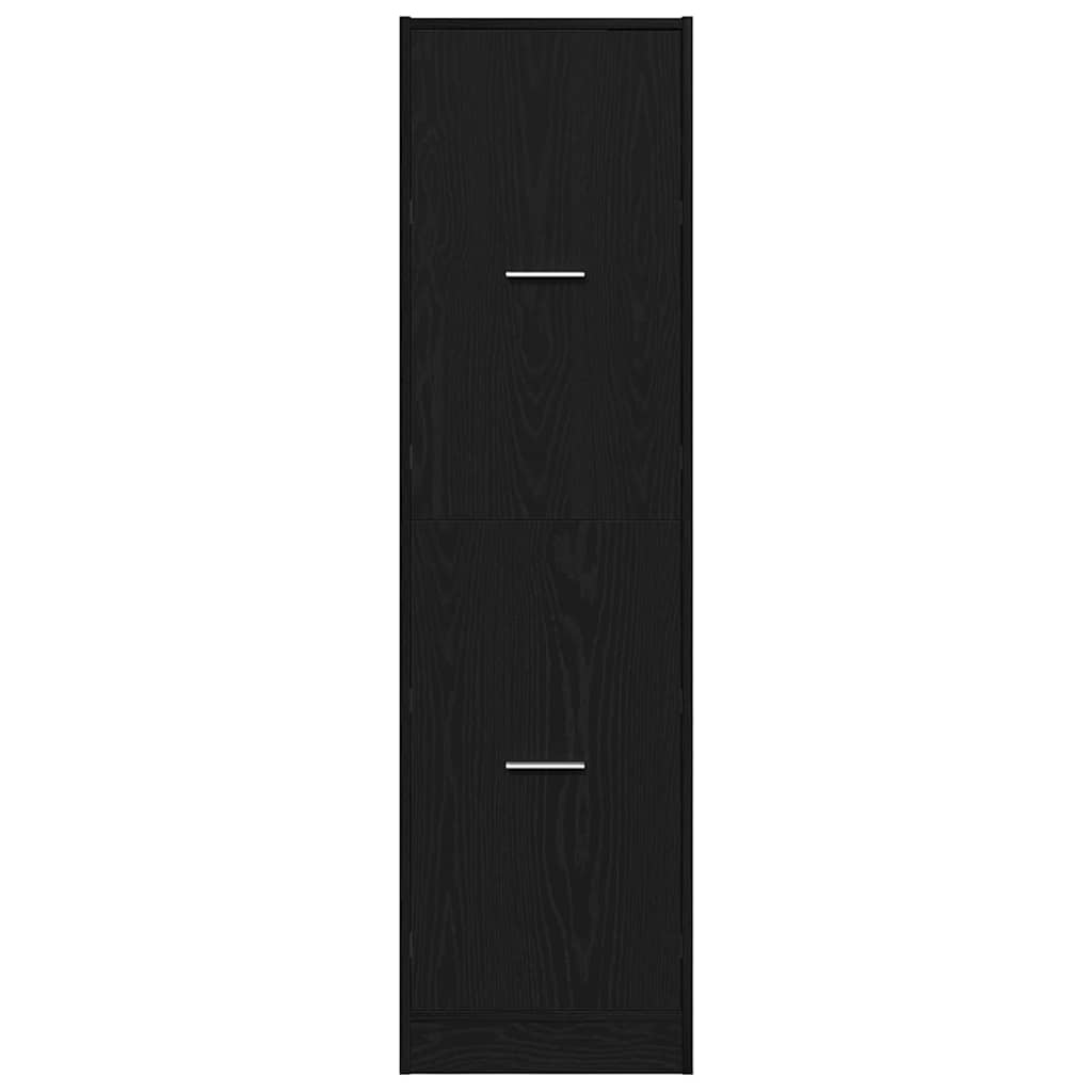 Apothekerschrank Schwarz Eichen-Optik 40 x 41 x 144.5 cm