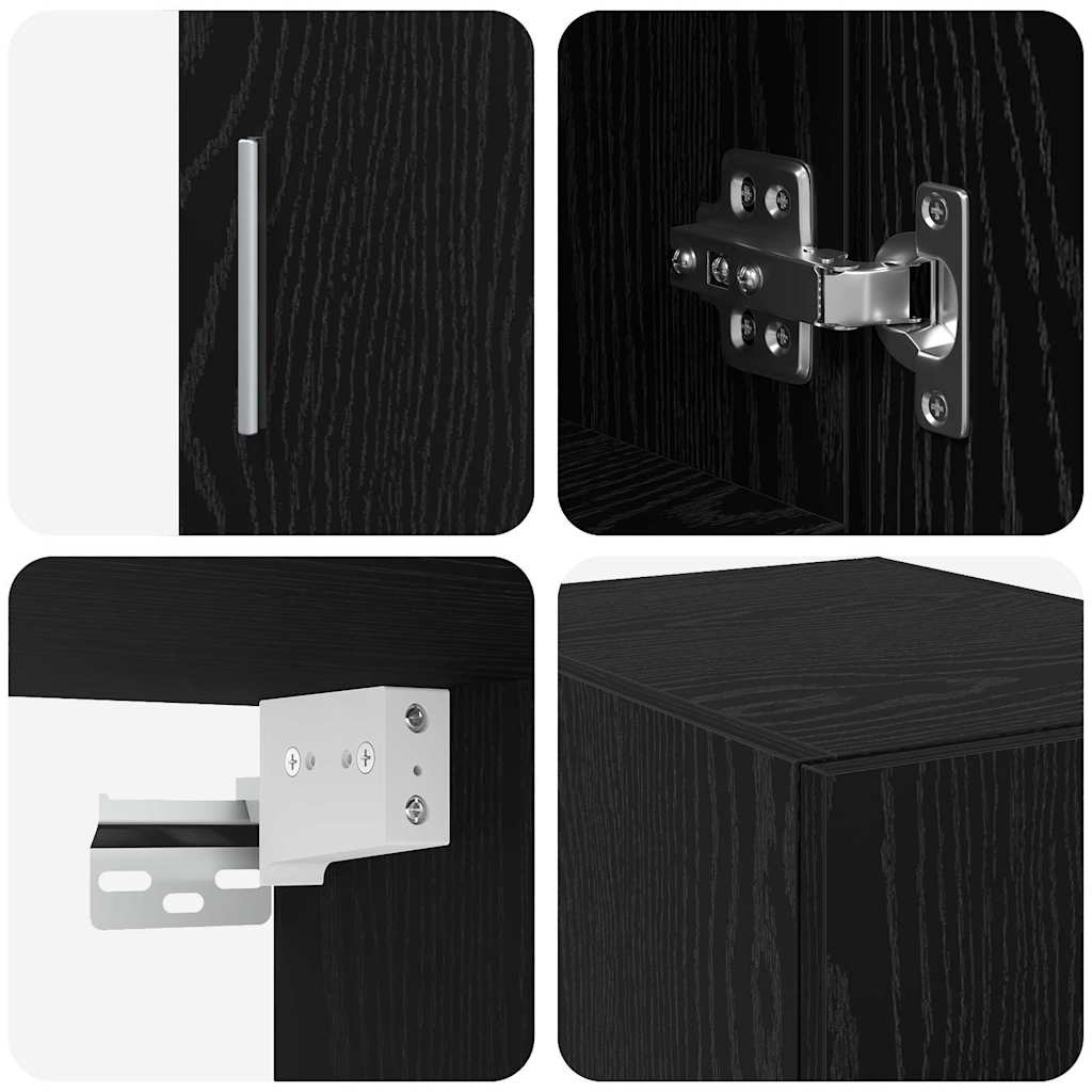 Aufbewahrungsschrank 2 pcs Schwarze Eiche 30 x 42,5 x 225 cm