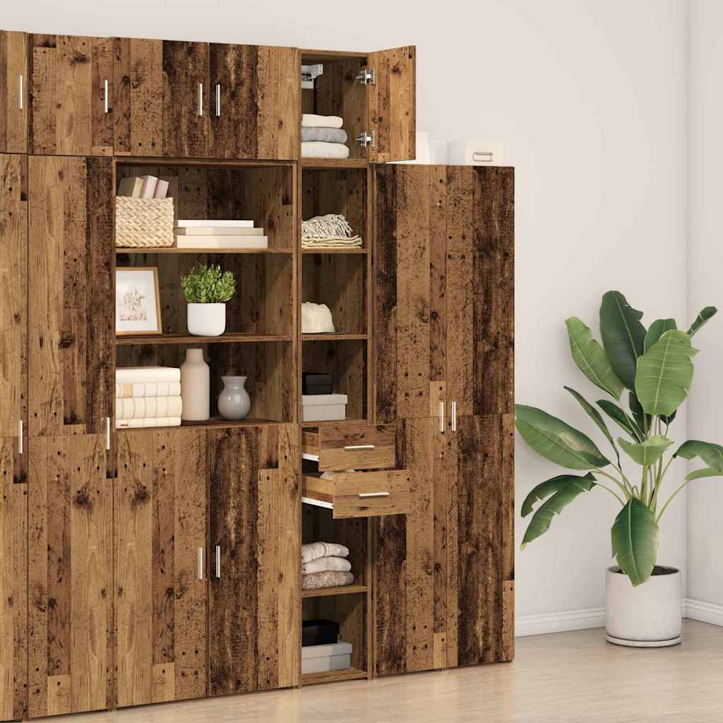 Aufbewahrungsschrank 2 pcs Altholz 30 x 42,5 x 225 cm