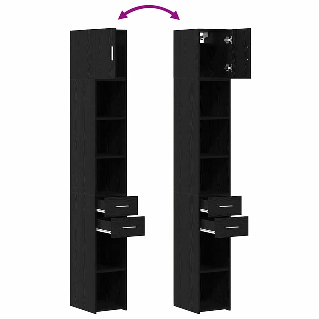 Aufbewahrungsschrank mit Schubladen 2 pcs Schwarz Eichen-Optik