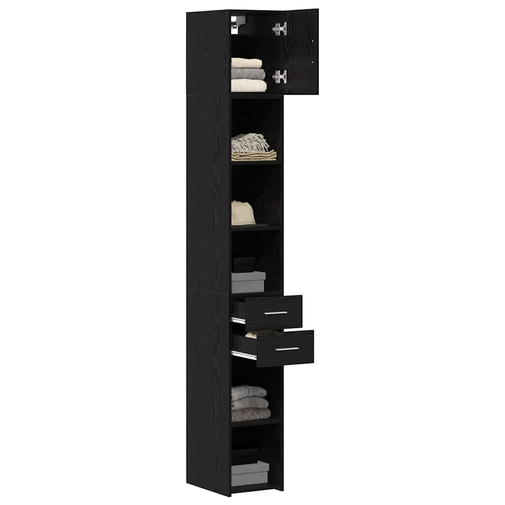 Aufbewahrungsschrank mit Schubladen 2 pcs Schwarz Eichen-Optik