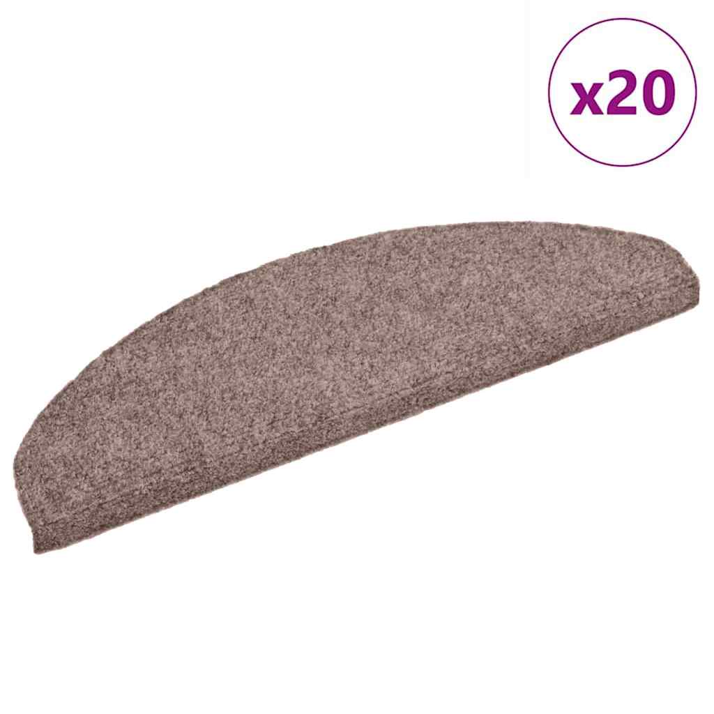 Stufenmatten Selbstklebend 20 Stk. 65x21x4 cm Hellbraun Halbrund Groß