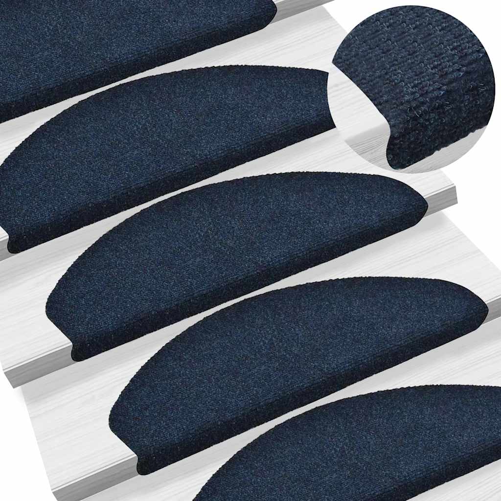 Stufenmatten Selbstklebend 20 Stk. 65x21x4 cm Marineblau Halbrund Groß
