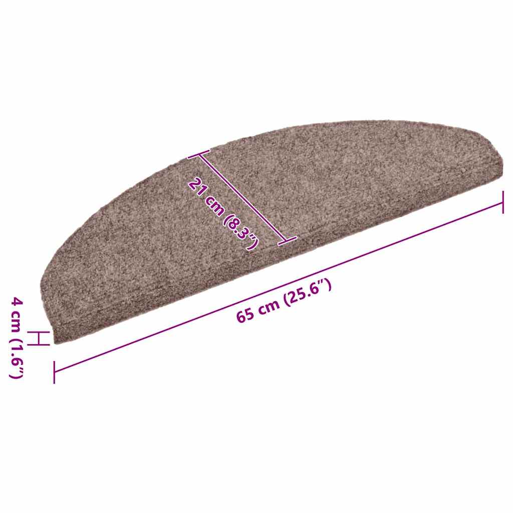 Stufenmatten Selbstklebend 30 Stk. 65x21x4 cm Hellbraun Halbrund Groß