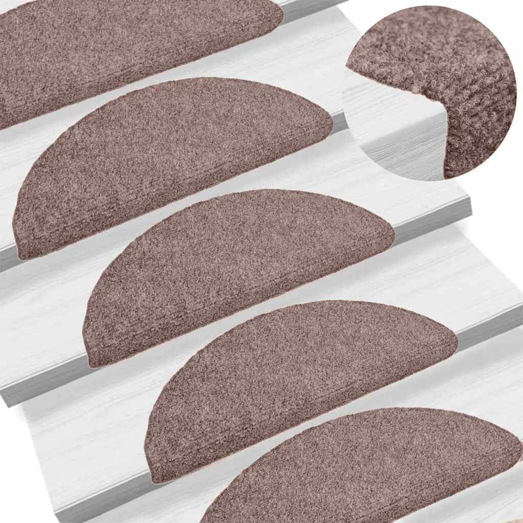 Stufenmatten Selbstklebend 30 Stk. 65x21x4 cm Hellbraun Halbrund Groß