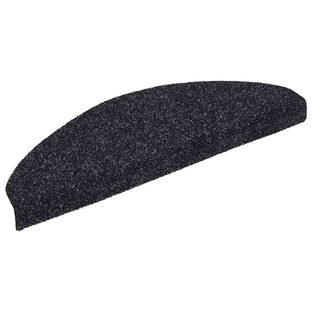 Stufenmatten Selbstklebend 30 Stk. 65x21x4 cm Schwarz Halbrund Groß