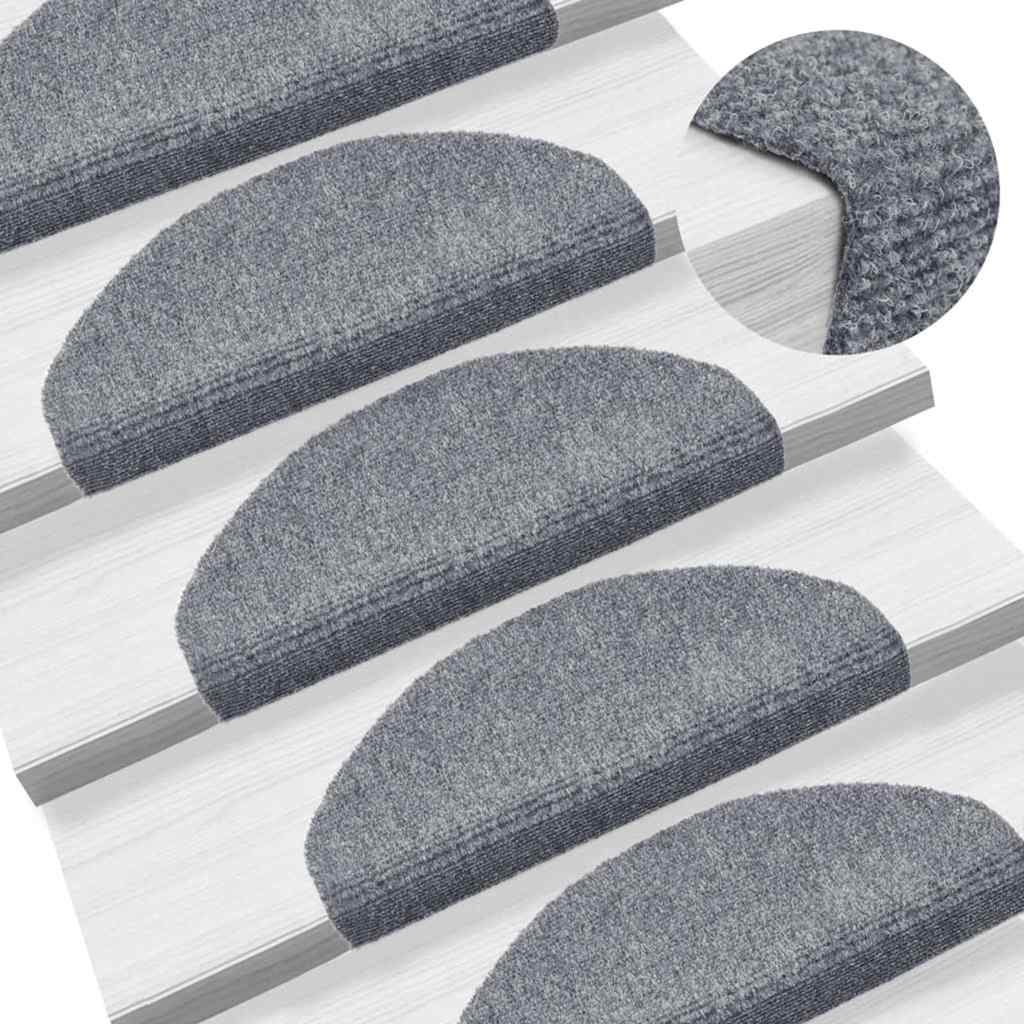 Stufenmatten Selbstklebend 30 Stk. 65x21x4 cm Hellgrau Halbrund Groß