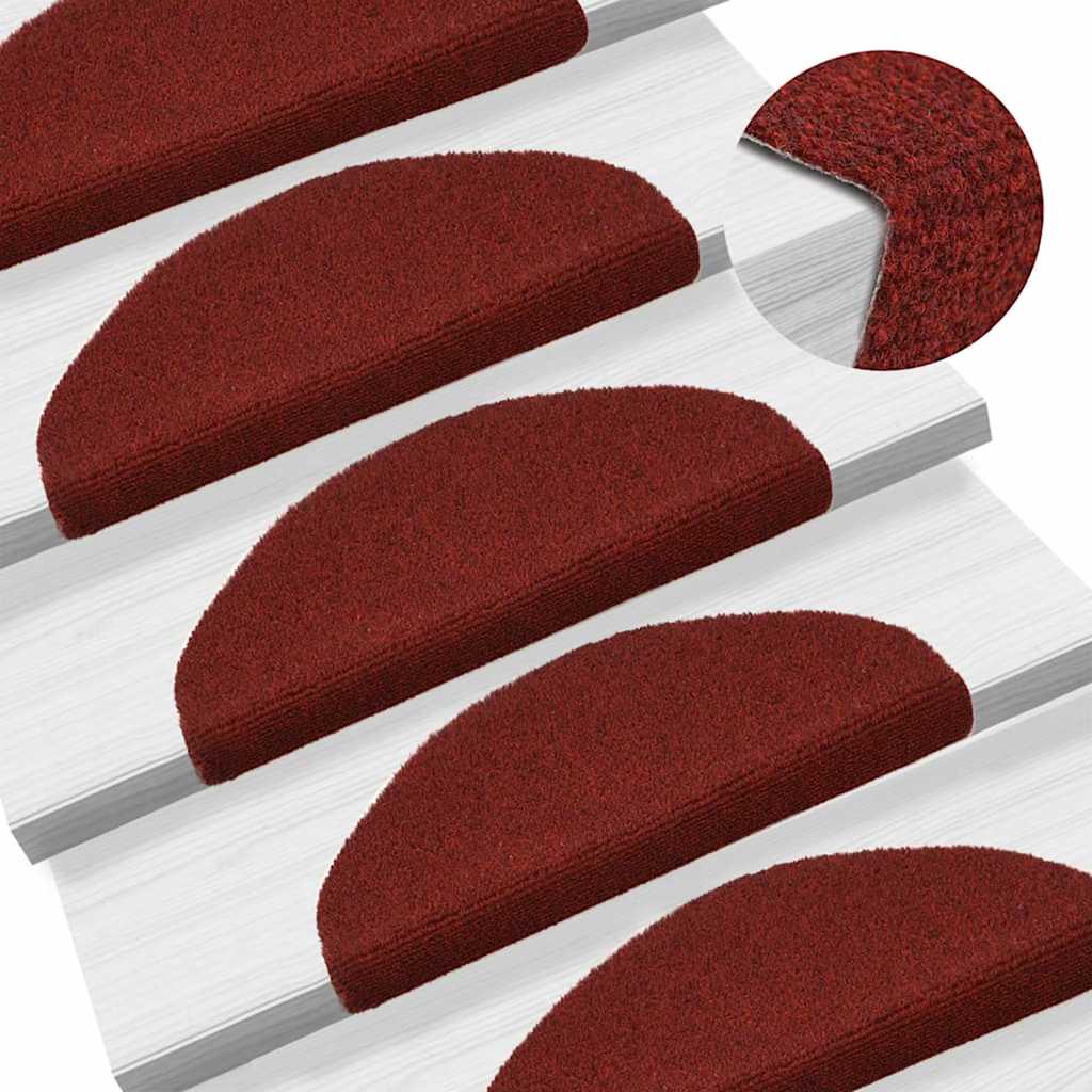 Stufenmatten Selbstklebend 30 Stk. 65x21x4 cm Bordeauxrot Halbrund Groß