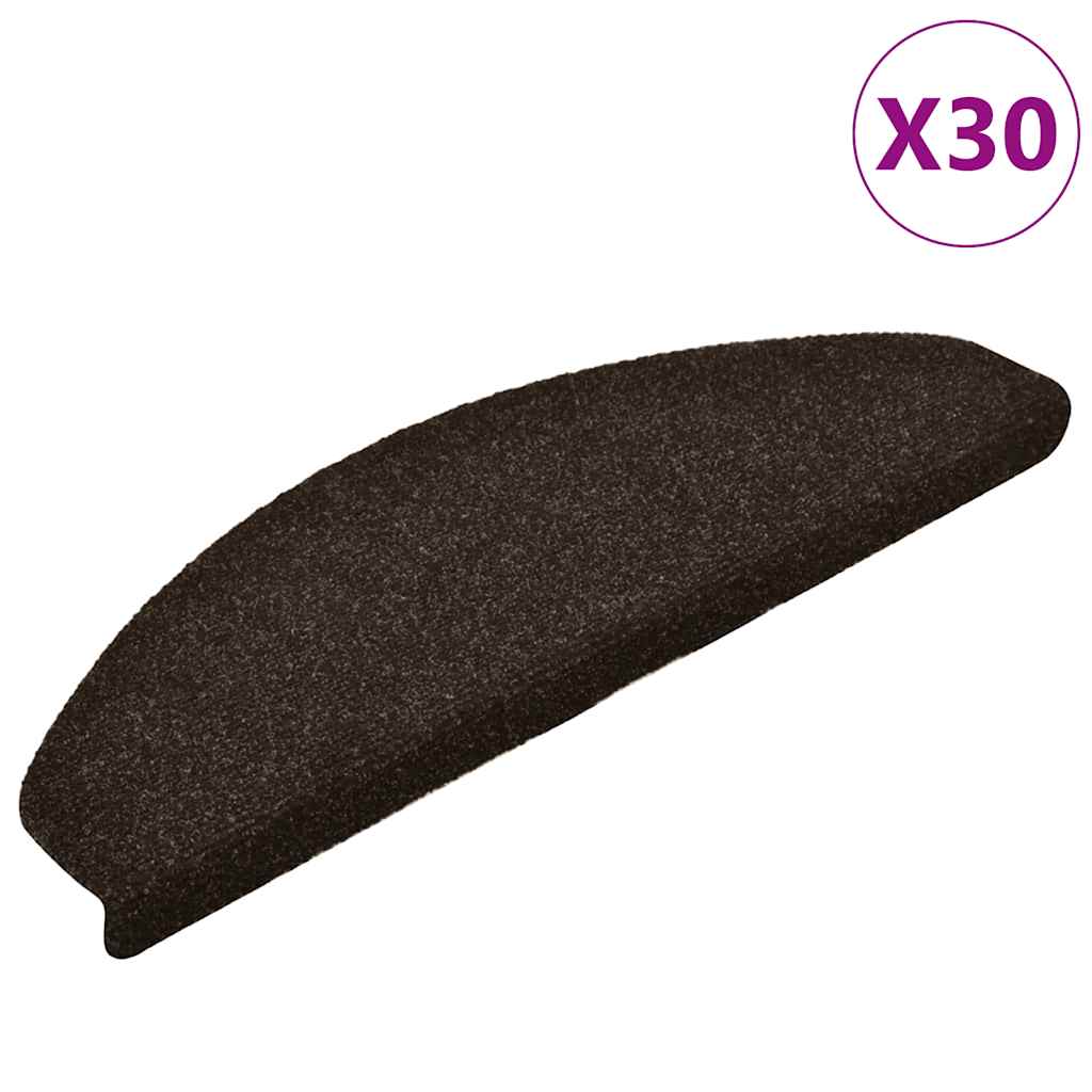 Stufenmatten Selbstklebend 30 Stk. 65x21x4 cm Dunkelbraun Halbrund Groß