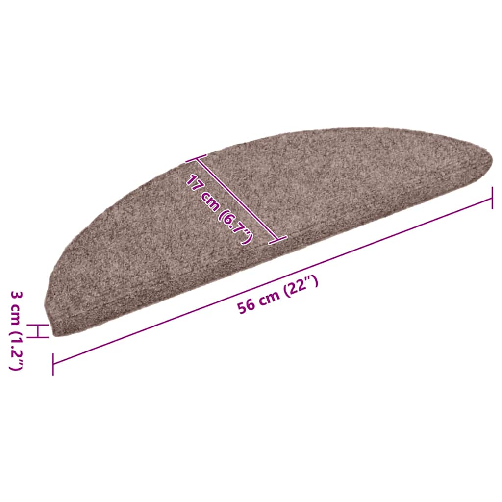 Stufenmatten Selbstklebend 20 Stk. 56x17x3 cm Hellbraun Halbrund