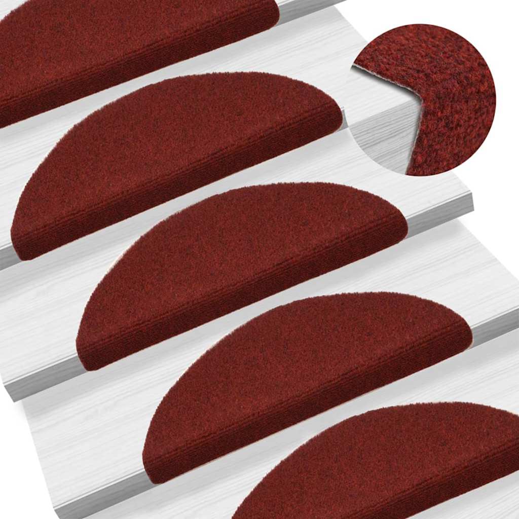 Stufenmatten Selbstklebend 20 Stk. 56x17x3 cm Bordeauxrot Halbrund