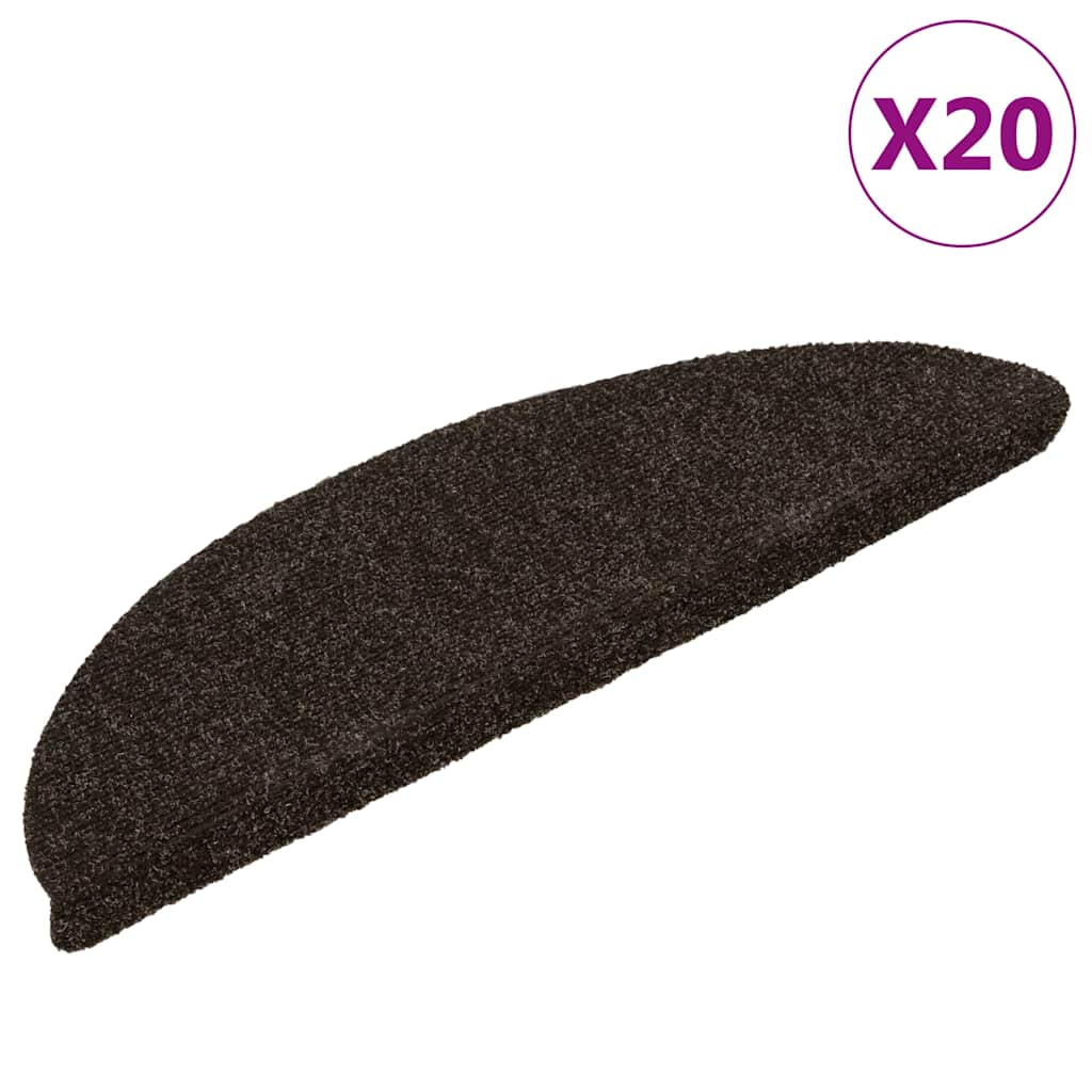 Stufenmatten Selbstklebend 20 Stk. 56x17x3 cm Dunkelbraun Halbrund