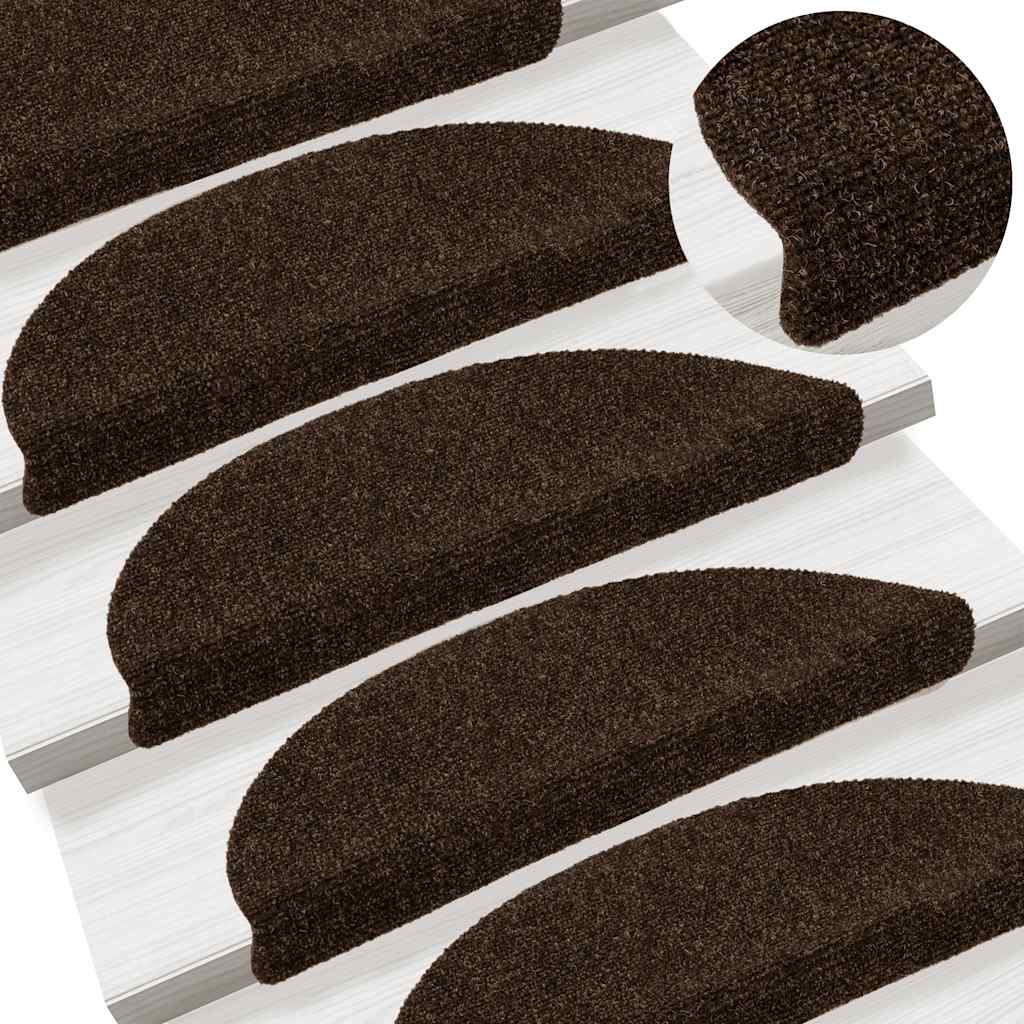Stufenmatten Selbstklebend 20 Stk. 56x17x3 cm Braun Halbrund
