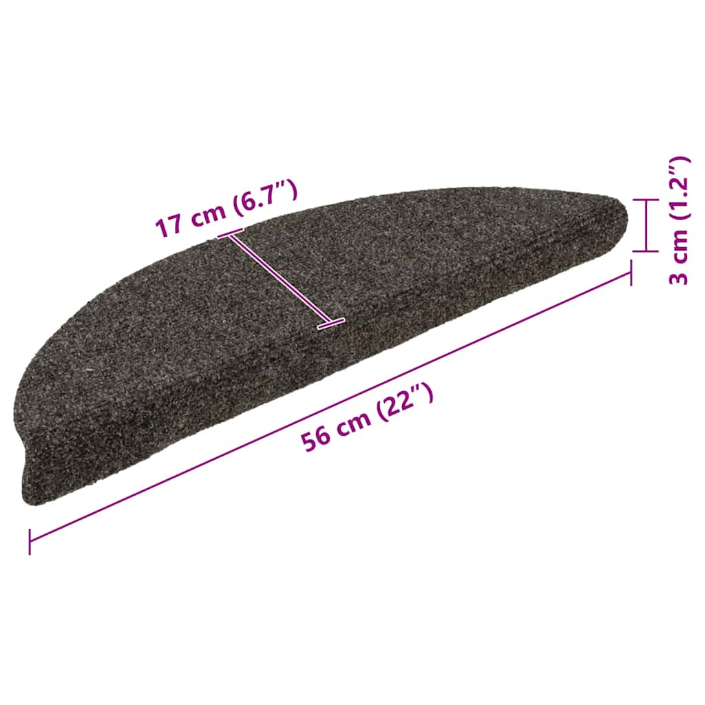 Stufenmatten Selbstklebend 20 Stk. 56x17x3 cm Anthrazit Halbrund