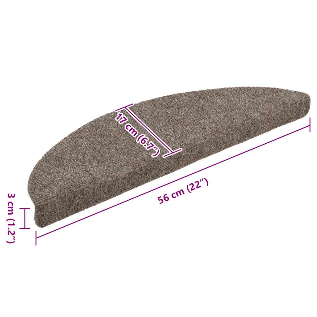 Stufenmatten Selbstklebend 20 Stk. 56x17x3 cm Beige Halbrund