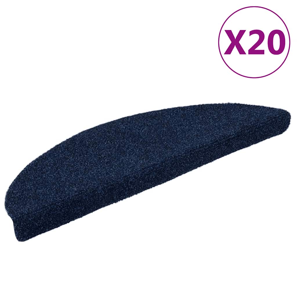 Stufenmatten Selbstklebend 20 Stk. 56x17x3 cm Marineblau Halbrund