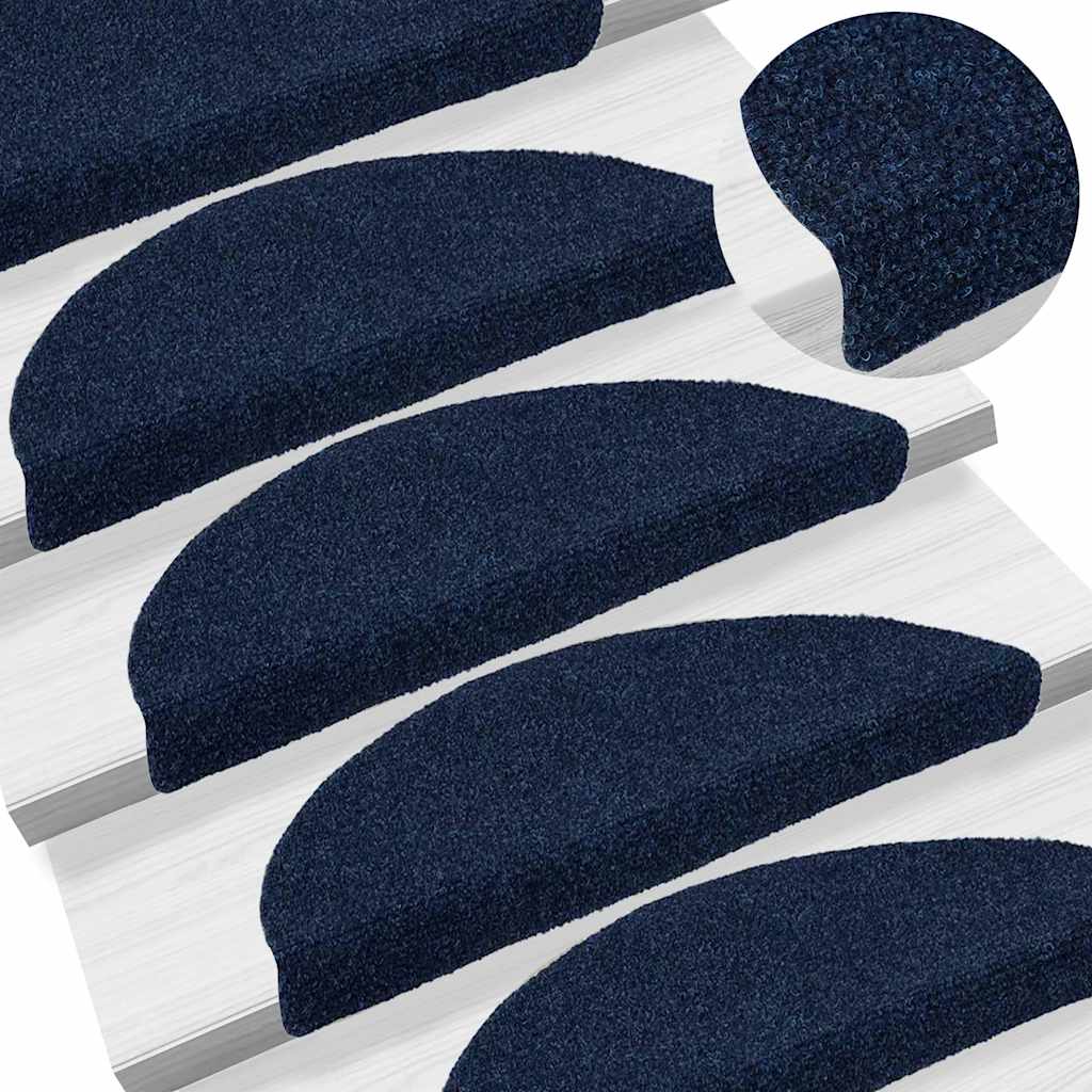 Stufenmatten Selbstklebend 20 Stk. 56x17x3 cm Marineblau Halbrund
