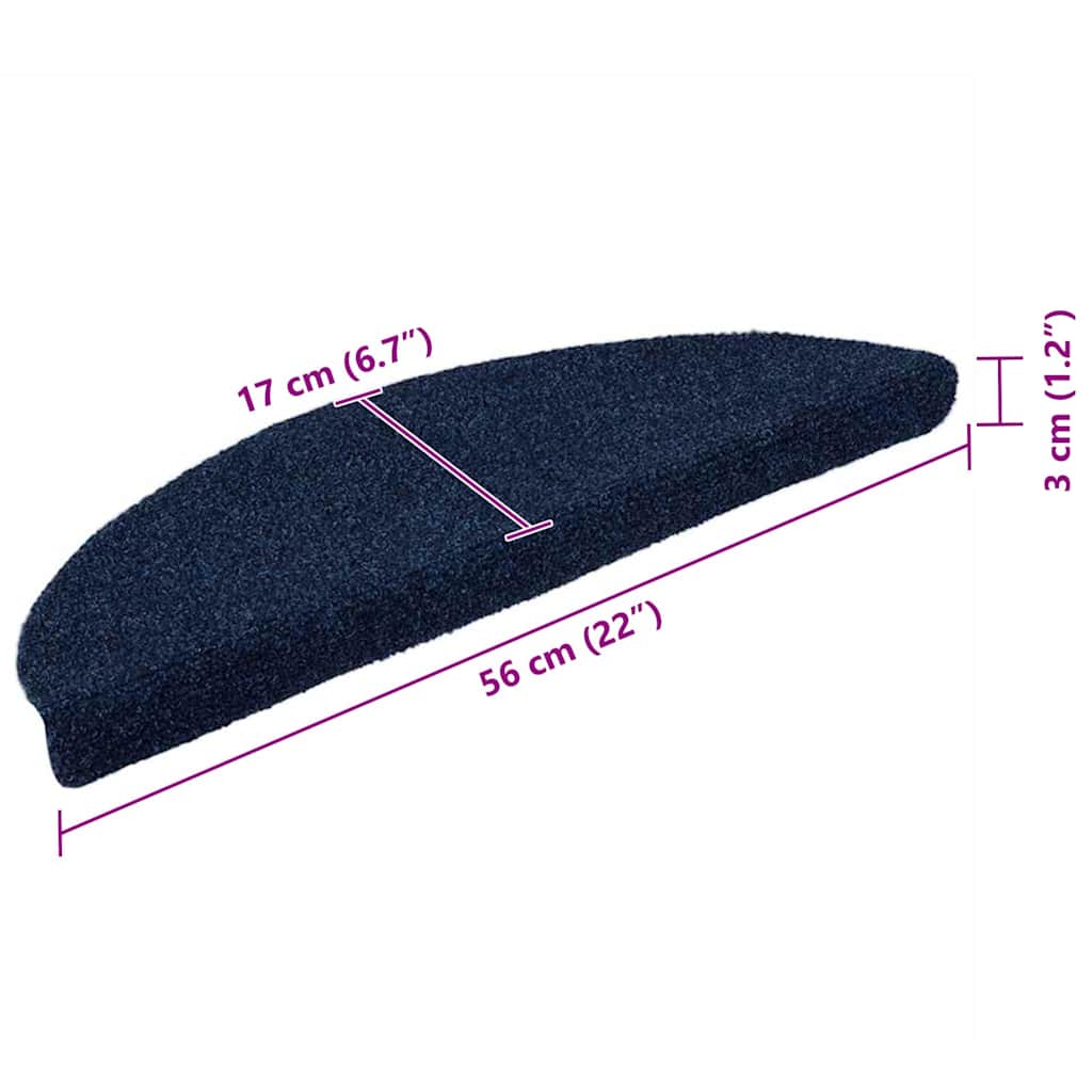 Stufenmatten Selbstklebend 20 Stk. 56x17x3 cm Marineblau Halbrund