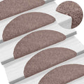 Stufenmatten Selbstklebend 30 Stk. 56x17x3 cm Hellbraun Halbrund