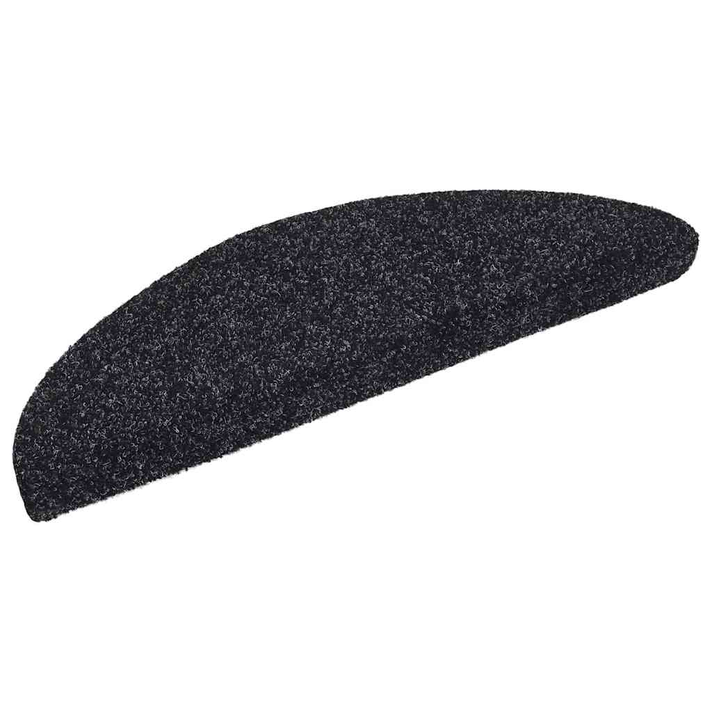Stufenmatten Selbstklebend 30 Stk. 56x17x3 cm Schwarz Halbrund