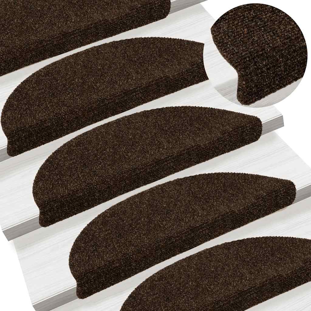 Stufenmatten Selbstklebend 30 Stk. 56x17x3 cm Braun Halbrund