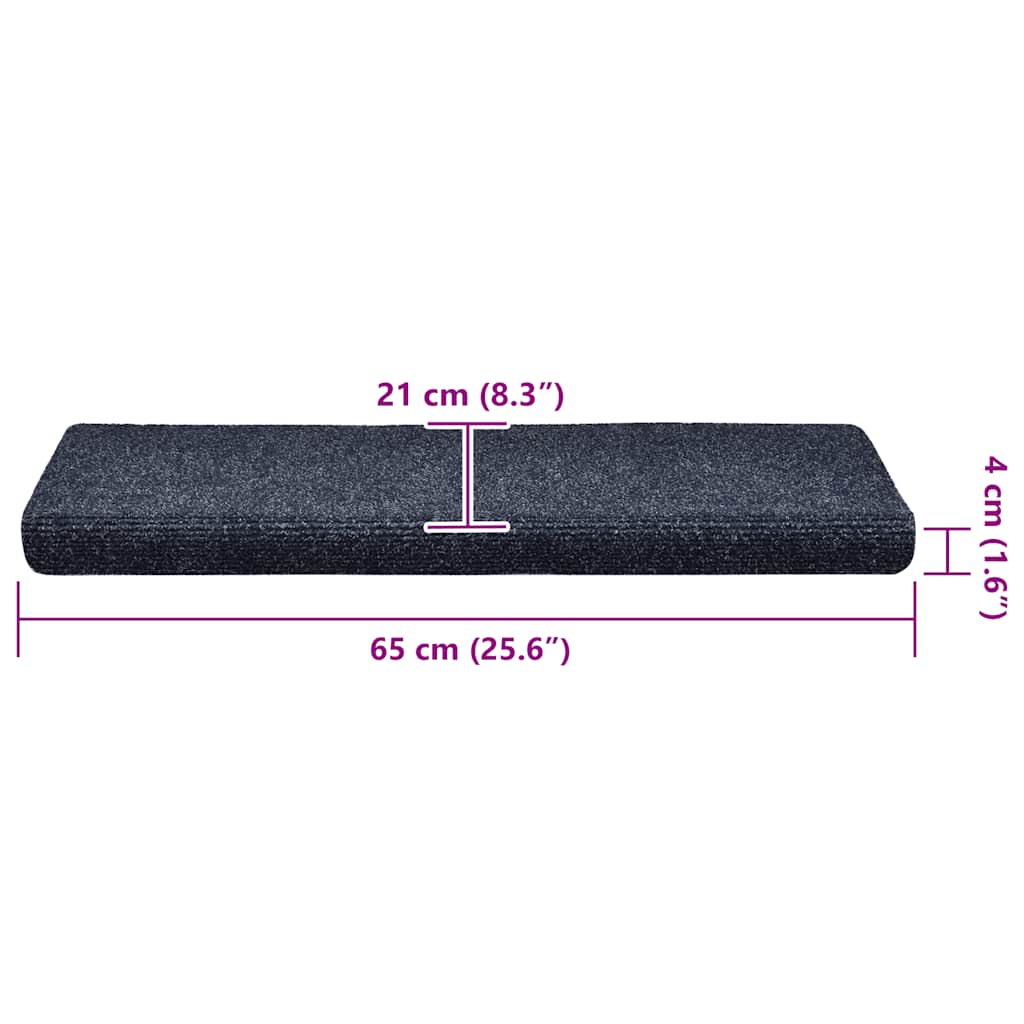Stufenmatten Selbstklebend 30 Stk. 65x21x4 cm Blau Rechteckiger Rand