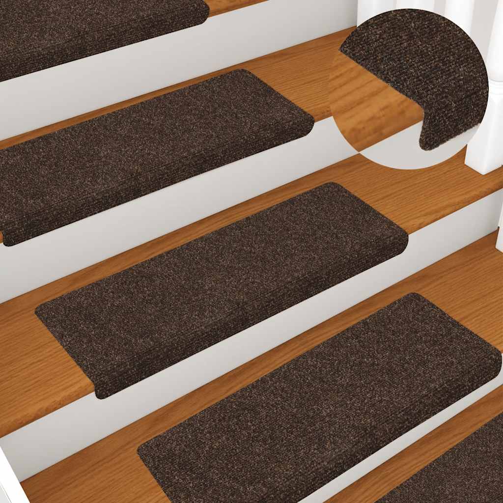 Stufenmatten Selbstklebend 30 Stk. 65x21x4 cm Braun Rechteckiger Rand